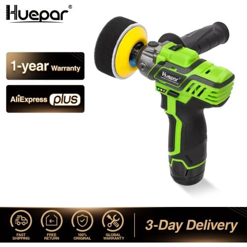 Huepar Electric Polisher Sander 3-inch Cordless Variable Speed Auto Polishing Machine Car Buffer Waxer Floor Sanding Waxing Tool