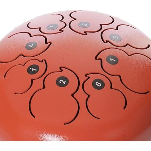 8 Tone Steel Tongue Drum Hand Pan C Key with Drumsticks Travel Bag Gift Present for Beginner Pro Orange
