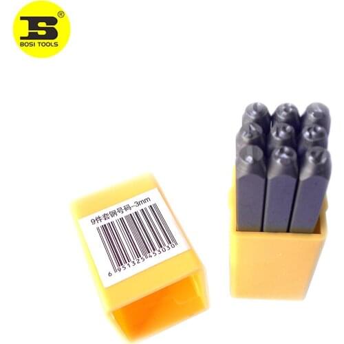 BOSI 9PC 5mm Steel Number Punch Stamp Set
