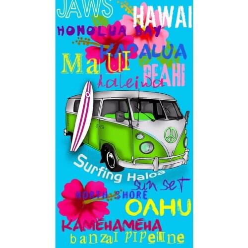 Large beach towel Hawaii design (Celeste) 100% cotton-two sizes available-The Best Fashion House-high quality