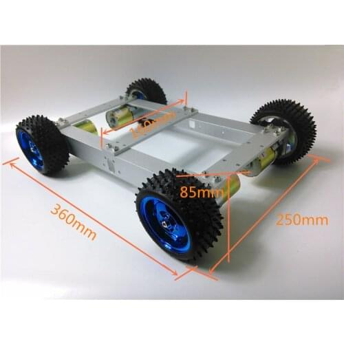 C385 4WD Car, Powerful Motor, Aluminium Alloy Chassis,85mm wheel, for DIY Smart car, Robot Competition