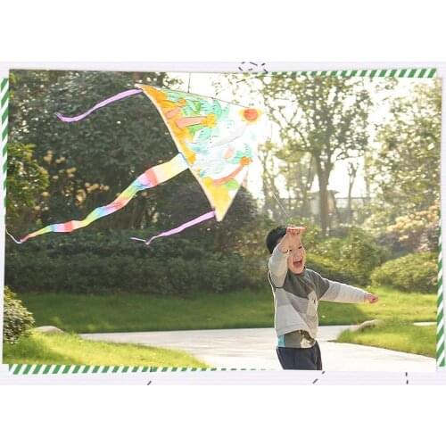 Childrens hand coloring to make blank DIY drawing line material package cartoon kite