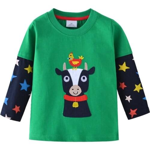 Funnygame New Arrival Animals Long Sleeve Baby T shirts for Autumn Spring Childrens Clothes Cute Fashion Kids Blouse Tops