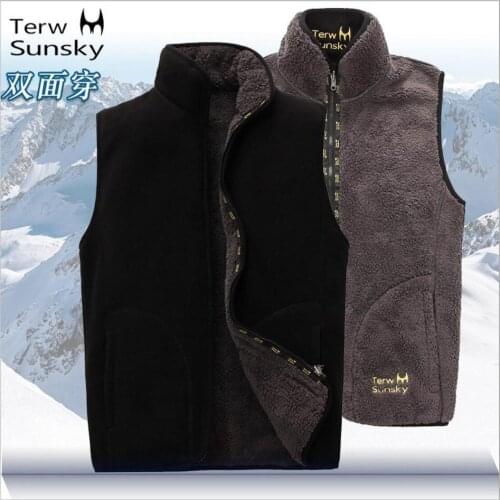 Outdoor Double Side Wear Autumn Winter Men Women Fleece Vest High Quality Warm Clothing Thickness Jacket Sports Male Lady Vest