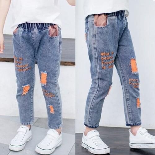IENENS Girls Jeans Long Pants Children Boy Denim Trousers 3-15 Years Clothes Kids Baby Jean
