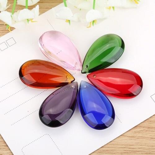 1pc 38mm Water Drop Shape Crystal Pendant Chandelier Parts Lighting Accessories Crystal Glass Pendant Bead Curtain Pendant