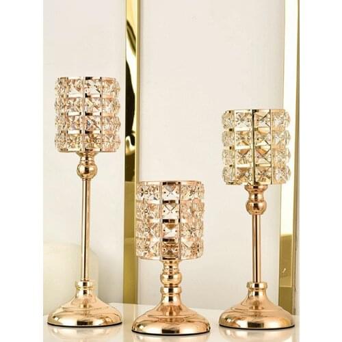 Crystal Candle Holder Elegant Valentines Gift Candlestick Tabletop Candle Stand Wedding Decoration Candelabra Dining Room Decor