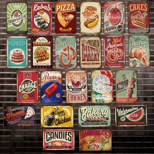 [ Mike86 ] Chicken Bakery ice lolly France Fried Tin Sign Vintage Store Retro Iron Painting Food Poster Art 20*30 CM LT-1904