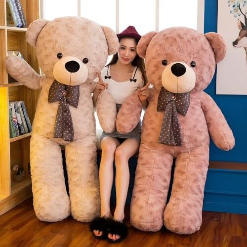 Zqswkl 70/100cm cute bow tie anime pillow plush toy teddy bear doll girls christmas birthday gift present kawaii plushes