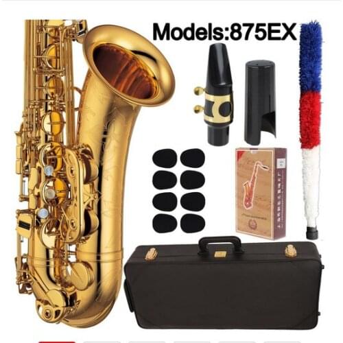 Music Fancier Club Tenor Saxophone 875EX Gold Lacquer Sax Tenor Mouthpiece Ligature Reeds Neck Musical Instrument Accessories