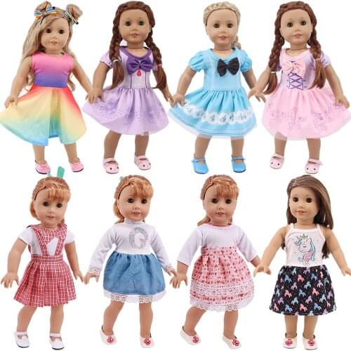 Froezn Dsiney Doll Clothes Cartoon Elsa Princess Dress For 18 Inch American of Girl&43 Cm Baby New Born Reborn Doll Russia Toy