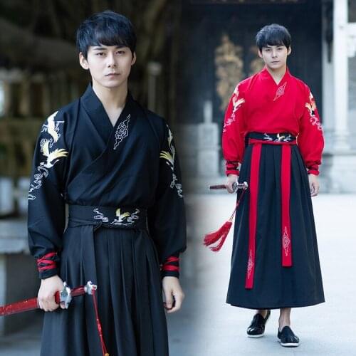 Day-to-day hanfu suits embroidered collar couples CP for men and women clothing elements of Chinese han students class