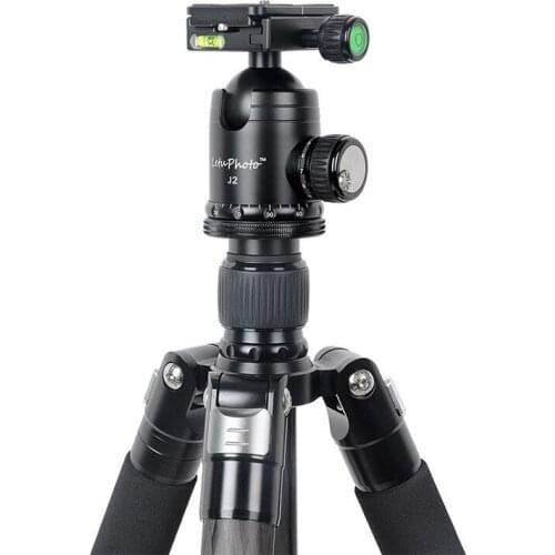 L334C+J2 Professional Luxury Carbon Fiber Tripod Kit with 33mm Max Diameter Tube/ 20kg Load Capacity/Height up to 185CM