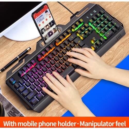 Manipulator Feel Game V2 Keyboard Multimedia Rotary Button Desktop Computer Notebook Wired Luminous Mechanical Keyboard