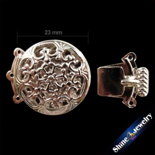 New Direct Selling 2pcs/ lot Fitting 23mm Vintage Flower Beads Box Clasp Metal Connectors for DIY Jewelry Accessory FreeShipping