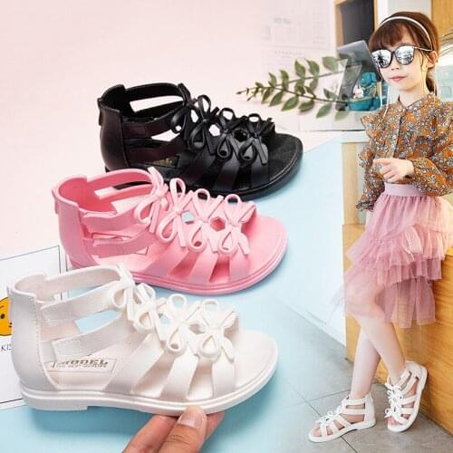 Girls Sandals Sweet Soft bottom Children Beach Non-slip Shoes Kids Summer Sandals Princess Fashion Girl Shoes size 26-35