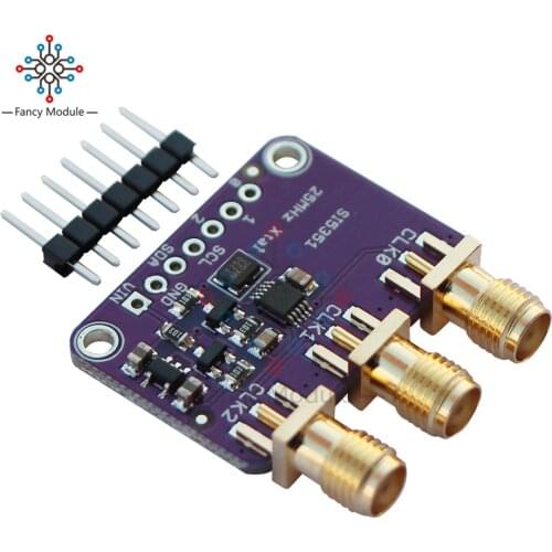 Si5351A I2C 25MHZ Clock Generator Signal Generator Clock Breakout Board 8KHz-160MHz for Arduino
