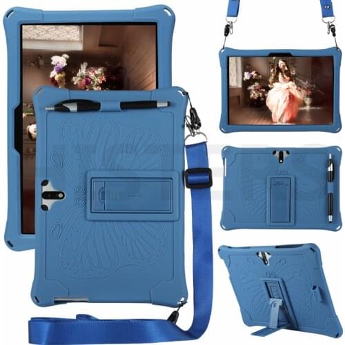 For Digma Optima 10 Z802/1022N/1023N/1025N 3G 4G 10.1 inch Tablet Silicon Case Cover with Detachable Kickstand & Shoulder Strap