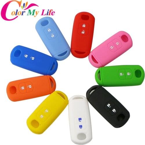 Silicone Rubber Car Key Cover Case for Mazda 2 3 5 6 8 Atenza CX5 CX-7 CX-9 MX-5 RX Smart 2 Buttons Key Case Shell
