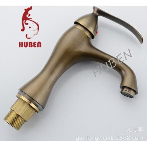Tiger Ben basin mixer full of hot and cold taps European antique copper basin faucet retro audience