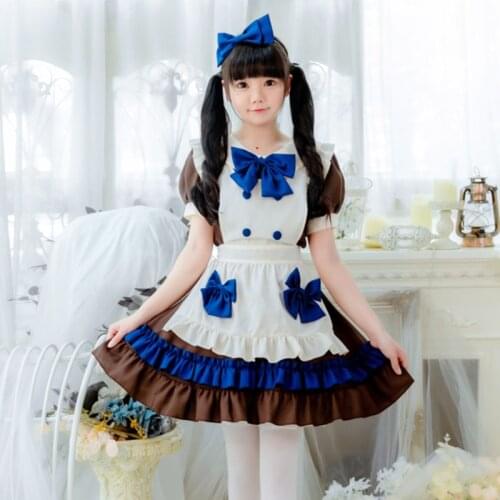 Lolita Cute Candy Sweetheart Cosplay Maid Costumes French Maid Dress Girls Woman Amine Waitress Uniform Set Drop Ship
