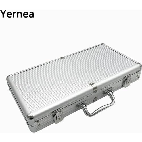 Yernea Hot Texas Playing Card 300 Poker Chips Box High Quality Portable Non-slip Mat Aluminum Is Just A Box Suitcase Chips Box