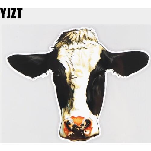 YJZT 16.8×13.4CM Cute Cow Creative Rear Windshield Bumper Decoration Funny Car Stickers 21A-1245