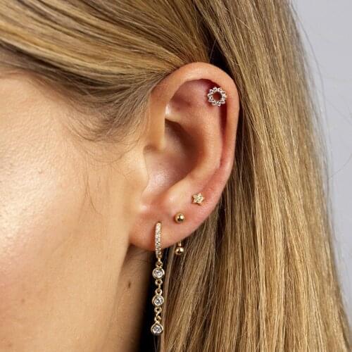 CRMYA Vintage Cubic Zirconia Gold Silver Plated Hoop Dangle Earrings For Women Wedding Trendy Jewelry wholesale Punk