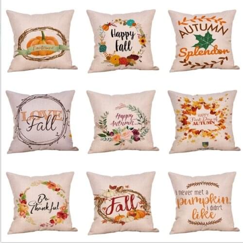 1pc Thanksgiving Pumpkin Pillowcase Decorative Cushion Cover Printed Couch Throw Pillows Cases Color Random Clearance Price