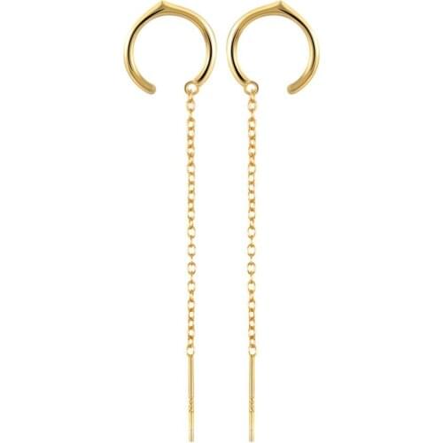 100% real. Authentic 925 Sterling silver circle Dangle Earrings Tassel Long Fine jEWELRY tle1101