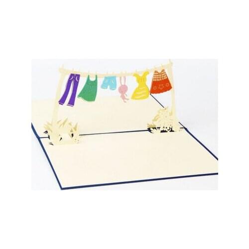 100pcs 3D Cards Postcards Stereo Paper Childrens Day Fathers Birthday Day Gift Greeting card Manual Childhood Memory pop