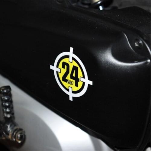 2PCS Funny Motorbike Bumpers Cross Target 24 Car Stickers for Toni Elias 24