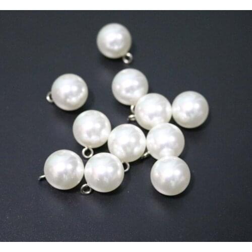 20pcs15mm white/pearl white/black Classic Fashion Round Button Pearl Buttons Sew On Clothing DIY Handmade button free shipping