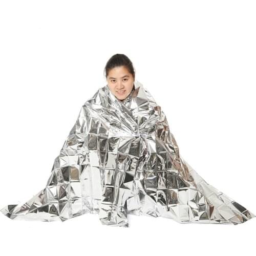 210*160CM Outdoor WaterProof Emergency Survival Rescue Blanket Foil Thermal Space First Aid Sliver Rescue Curtain Blanket