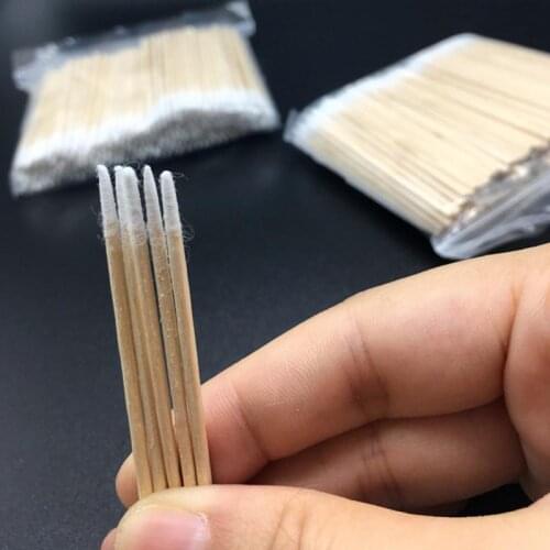 300pcs Wood Cotton Swab Eyelash Extension Tools Medical Ear Care Wood Sticks Cosmetic Cotton Buds Tip Cotton Swab