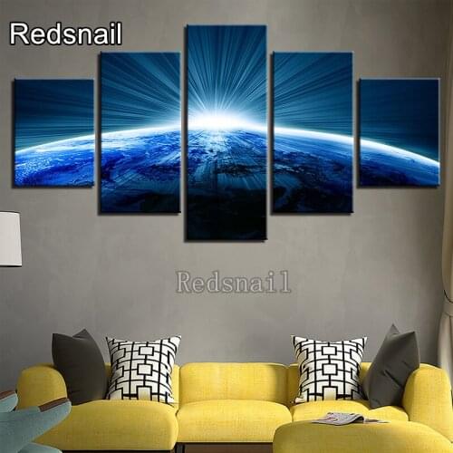 Large 5pcs Diy Diamond Painting Blue Earth Light Cross Stitch Kits Full square round 5d Diamond Embroidery view painting TT2660