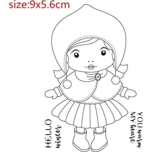 9x5.6 Girl in fancy dress Transparent Clear Rubber Stamp Sheet Cling Scrapbooking Photo Album PaperCard DIY Craft