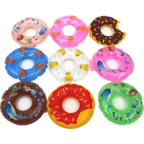 1 Set Doll Accessories Swimming Suit Swimming Rings Inflatable Lifebuoy Cartoon Swimming Ring For Doll Random style