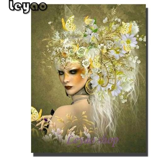 Diamond Painting Flower fantasy woman Cross Stitch Diamond Embroidery Diamond Decoration Full Drill Handmade rhinestone pictures