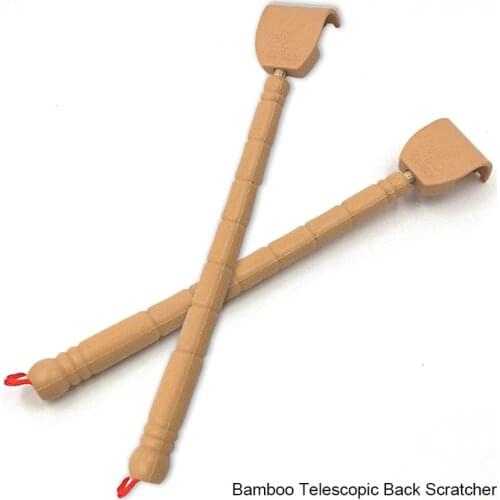 Bamboo Telescopic Back Scratcher Extendable Wooden Back Itching Self Massager Flexible