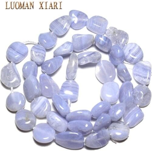 Wholesale Gravel irregular Shape 7-10 mm Natural Blue Lace Agat Stone Beads For Jewelry Making DIY Bracelet Necklace Strand 15