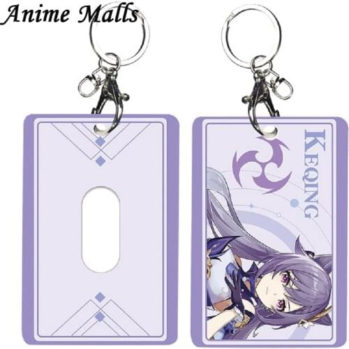 Hot Anime Genshin Impact Paimon Abs Student Id Bus Bank Card Holder Keychain Card Case Cover Box Pendant Keyring Gift Collect