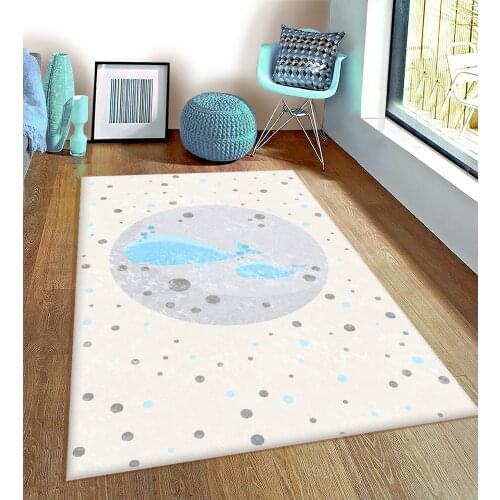 Bicycle Flower Nostalgia Birds pattern Kids Room Rug Play Mats Rug Crawling Mat