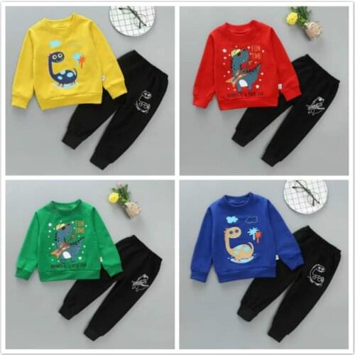 Cartoon Clothes For Kids Casual Outfits For Girls Pants Trousers Boys Tracksuit Set Long Sleeve Coat Kids Sweatshirt Suit 0-5 Y