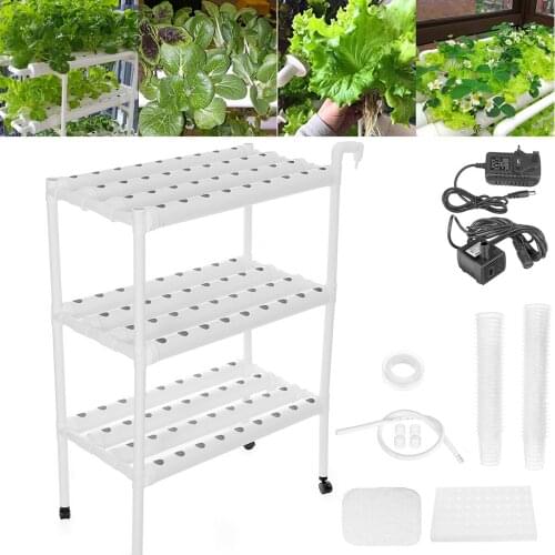 108 Holes Hydroponic Piping Site Grow Kit Deep Water Culture Planting Box Gardening System Nursery Pot Hydroponic Rack 220V