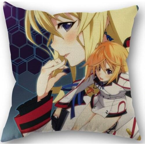 Custom Infinite Stratos Pillowcase Wedding Decorative Cotton Linen Pillow Case For Home Pillow Cover 45X45(One Sides)