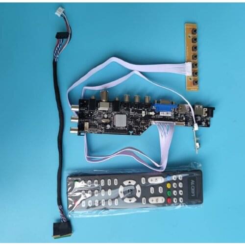 Kit For B141EW05 1280x800 HDMI-compatible remote driver digital controller board DVB-T DVB-T2 LED USB VGA AV TV panel monitor