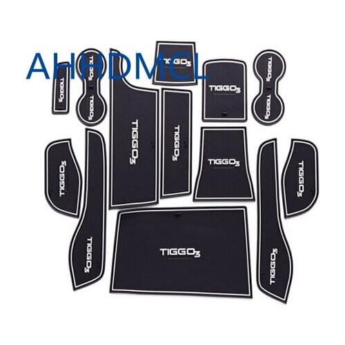 Car Door Gate Slot Mats Cup Armrest Storage Pad For Chery Tiggo 3 2016 2017 2018 2019 2020