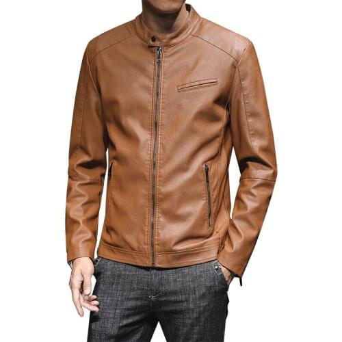 New Spring and Autumn Mens Fashion Personality Locomotive PU Leather Jacket Male Leisure Thin Section Slim Jacket Coat Men