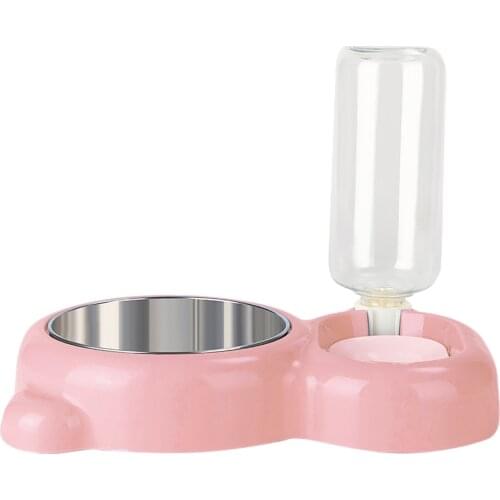 Pet Food Bowl Pet Dog Cat Automatic Feeder Bowl For Dogs Drinking Water Bottle Kitten Bowls Food Feeding Container Accessories